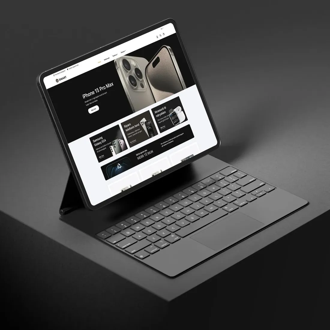 iSmart online shop on a tablet